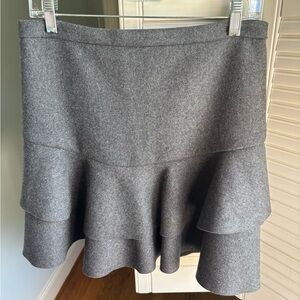 J. Crew Charcoal A-Line Ruffle Skirt
